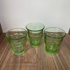 سه عدد لیوان سبز روس اصل قدیمی