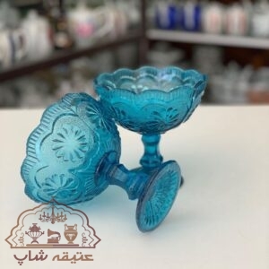 یک جفت قندان خوش رنگ ایران قدیم  قطر۱۳ و ارتفاع۱۴ سانت