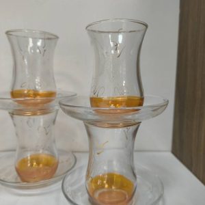 یک دست استکان و نعلبکی ترکیه ای قدیمی
